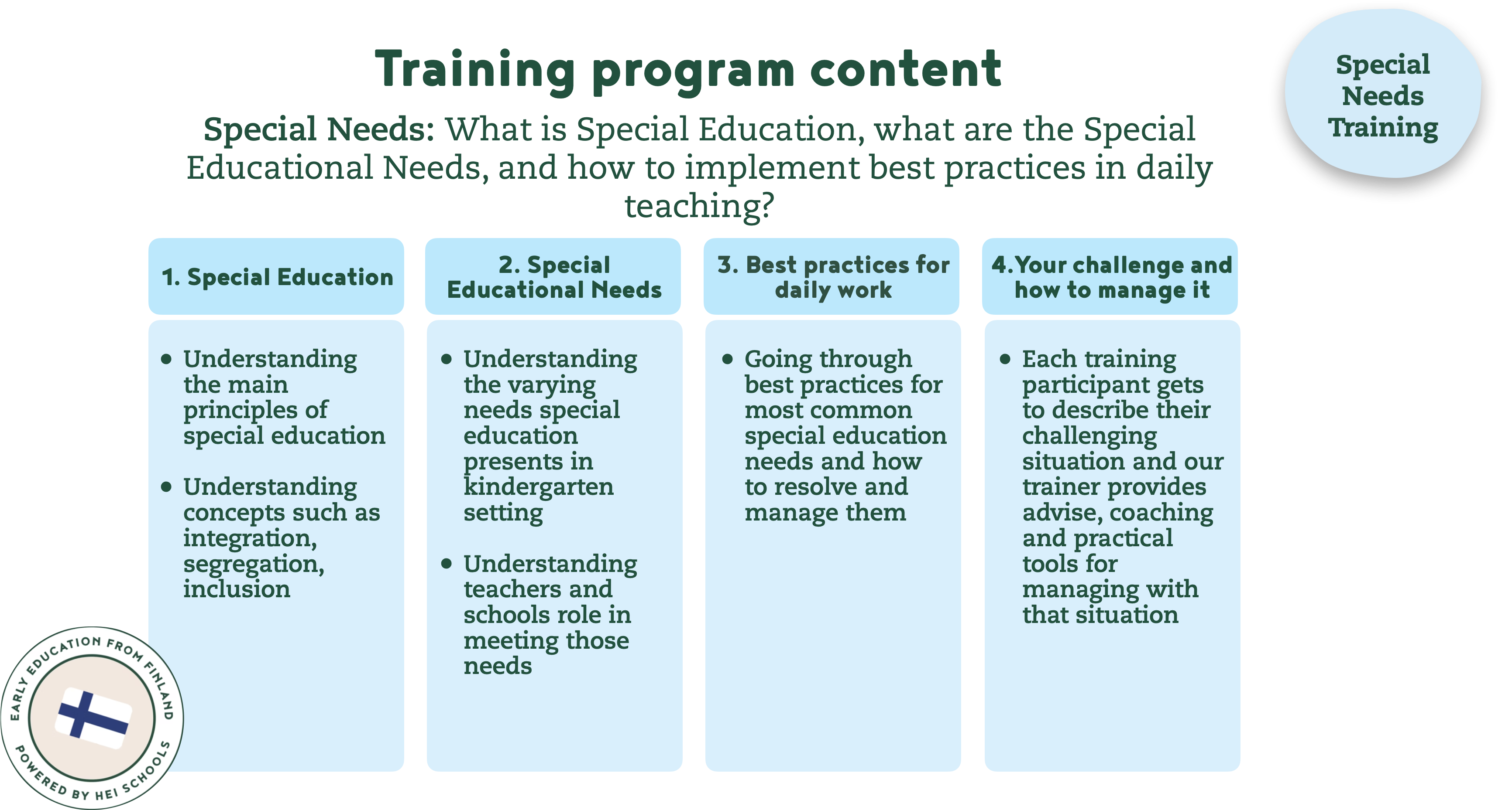 HEI Schools Special Education Training Program